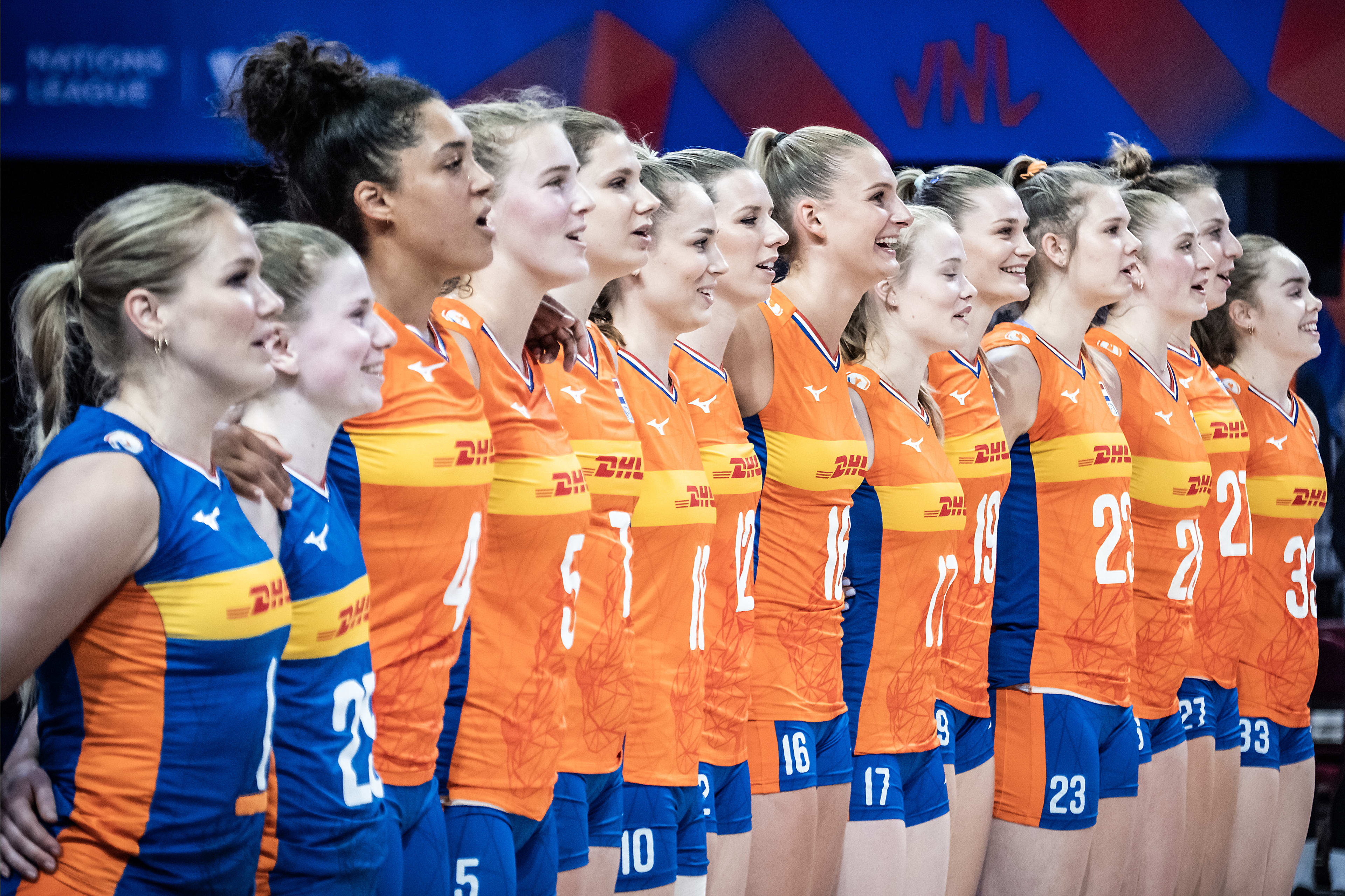 De VNL Oranje Damesselectie Voor Bangkok Vizier Op Volleybal De VNL Oranje Damesselectie Voor Bangkok Vizier Op Volleybal